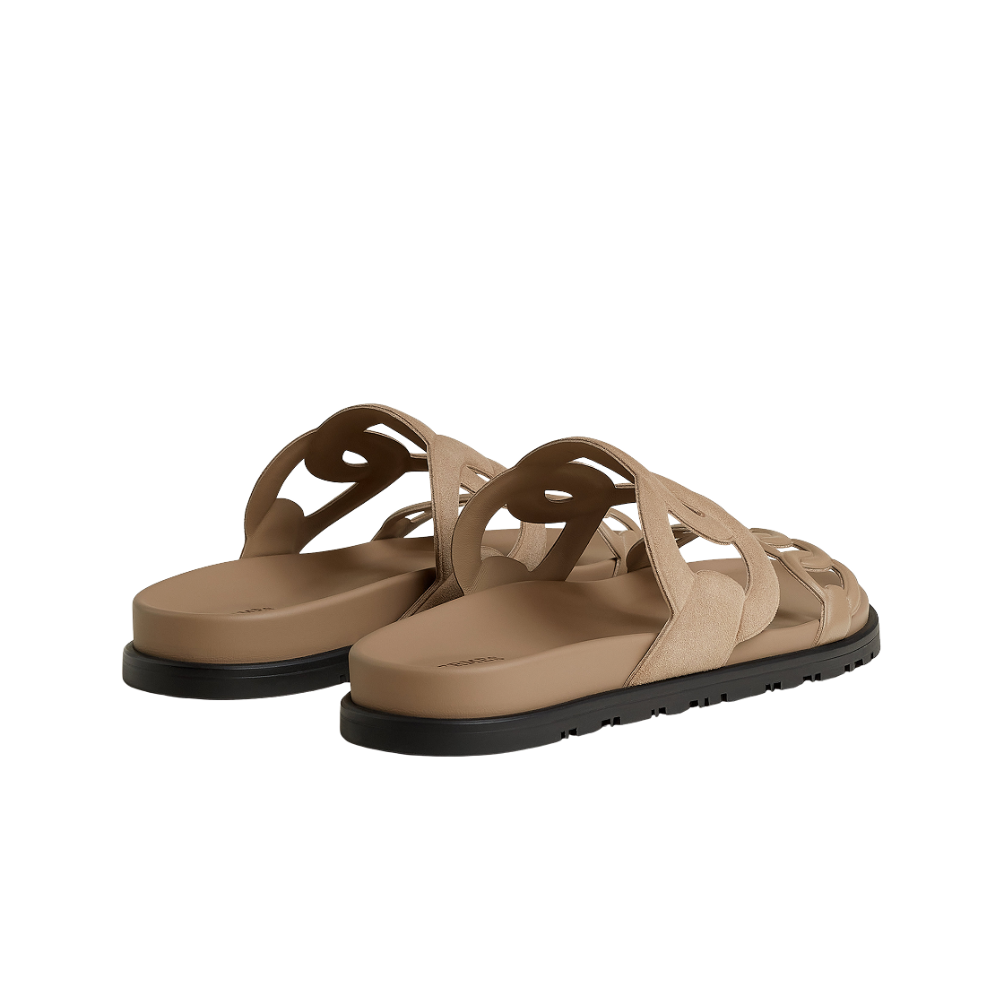 (W) 에르메스 엑스트라 샌들 스웨이드 고트스킨 나파 레더 & 베이지 세이블((W) Hermes Extra Sandal Suede Goatskin Nappa Leather & Beige Sable) - 3