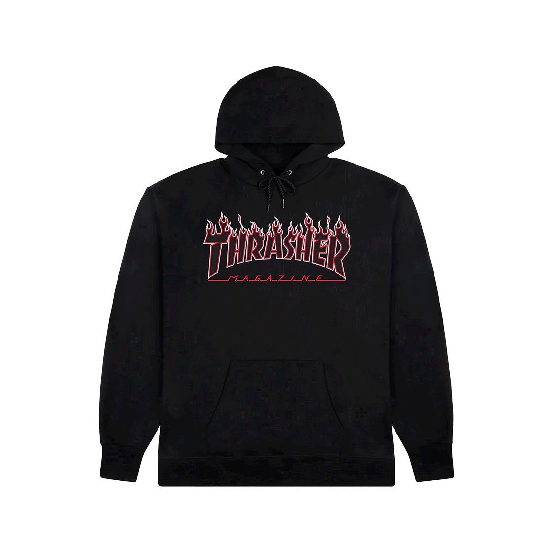 P000BFSW Thrasher Flame Hood Black Red