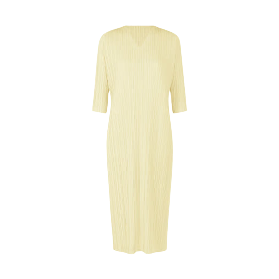 (W) 플리츠 플리즈 이세이 미야케 라미 플리츠 드레스 크림((W) Pleats Please Issey Miyake Ramie Pleats Dress Cream) - 1