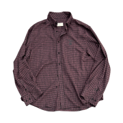 Undermycar MU.135 Circle Logo Basic Long Sleeve Check Shirts Pink Gray