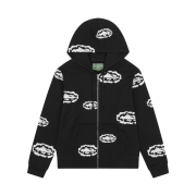 Denim Tears x Denim x Corteiz Cotton Wreath Zip Hoodie Black