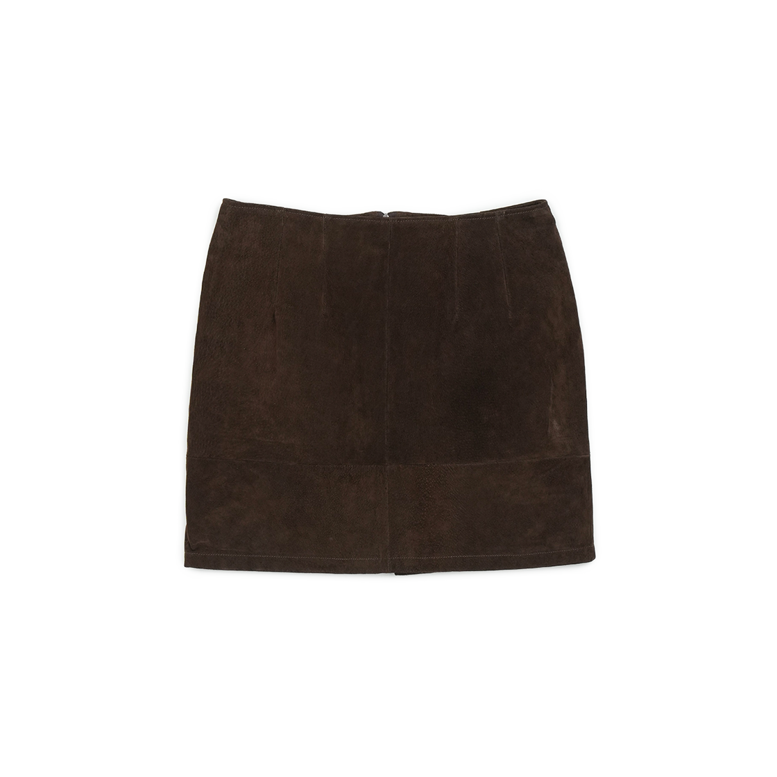 그린버터 로우하이드 레더 스커트 브라운
