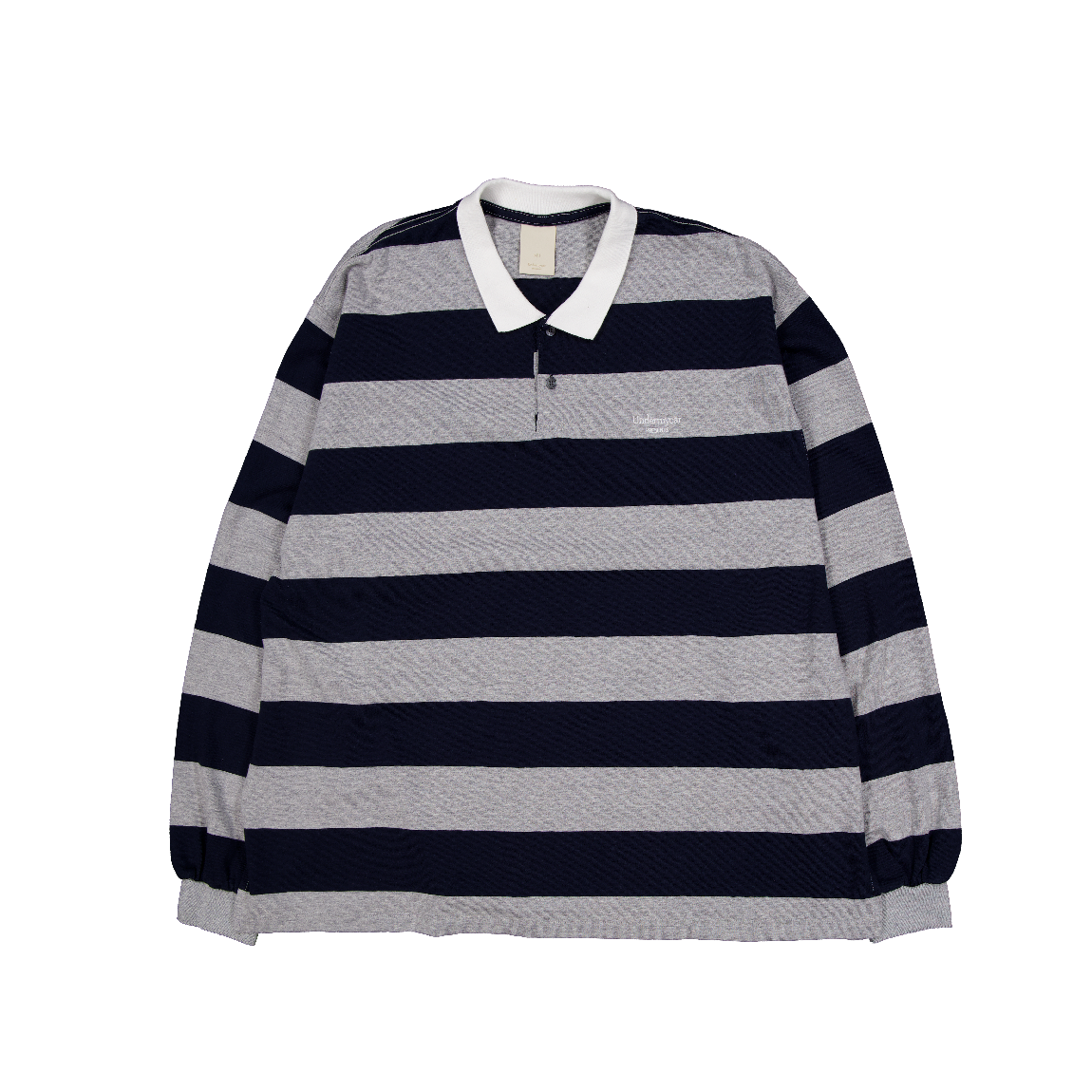 UMCM130NV Undermycar MU.130 Classic Logo Stripe Long Sleeve PK Shirts Navy