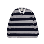 Undermycar MU.130 Classic Logo Stripe Long Sleeve PK Shirts Navy