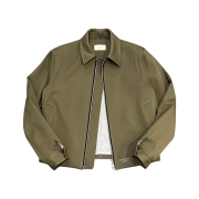 Undermycar MU.102 Anti Fxxking Logo Play Cropped Poly Jacket Oilve