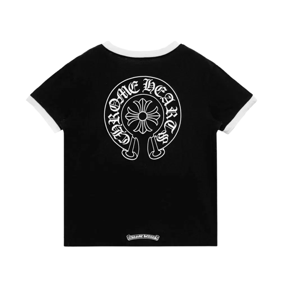 크롬하츠 홀스슈 로고 티셔츠 블랙 화이트(Chrome Hearts Horseshoe Logo T-Shirt Black White)