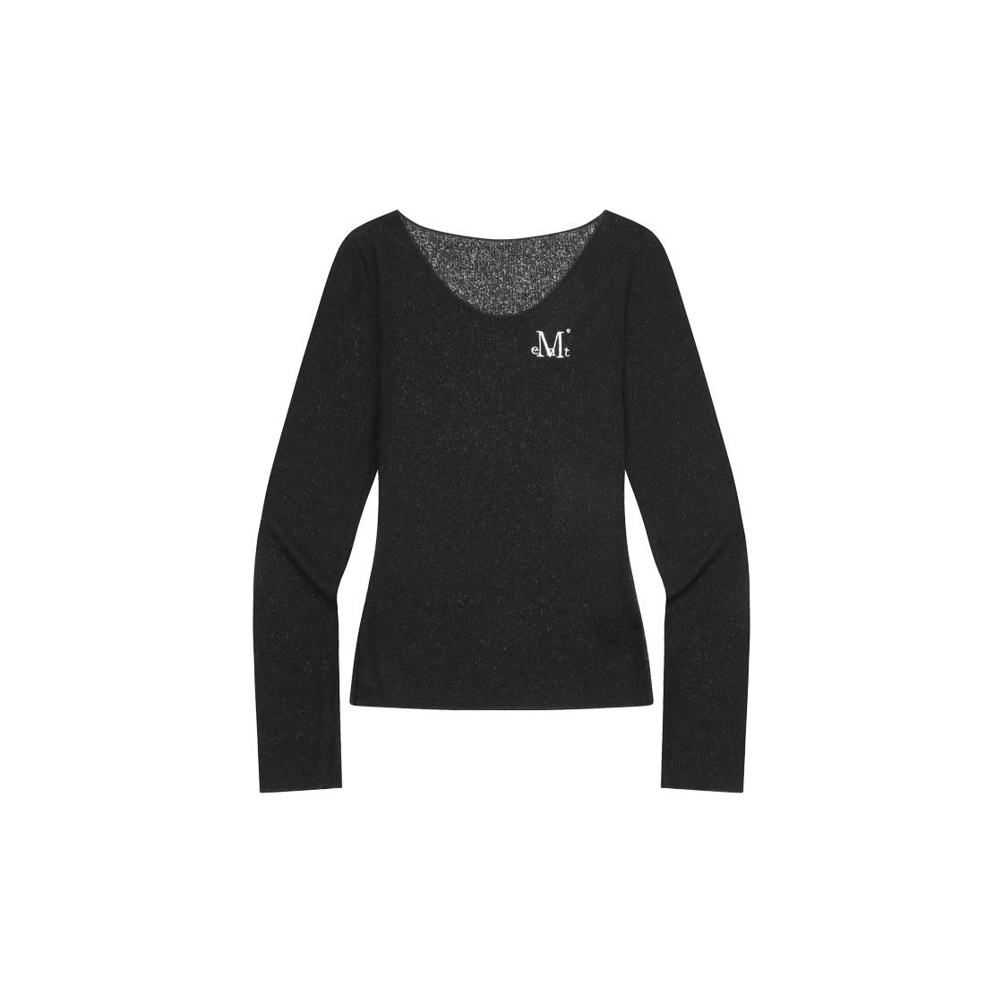 P0000BBX MUCENT Lueur See Through V Nect Knit (4color) Black