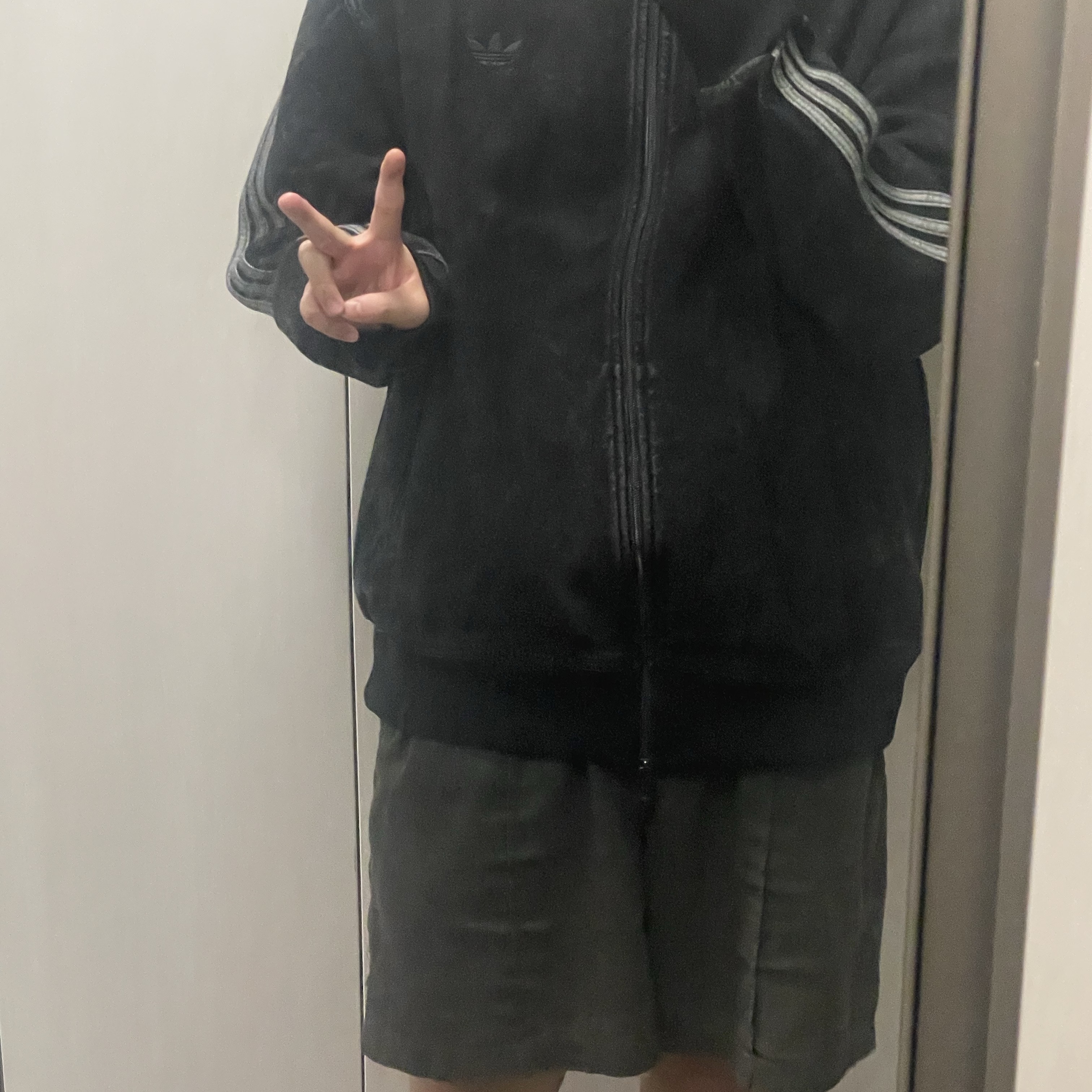 Adidas Adicolor Denim Firebird Track Top True Black Denim  - US Sizing 착용 스타일