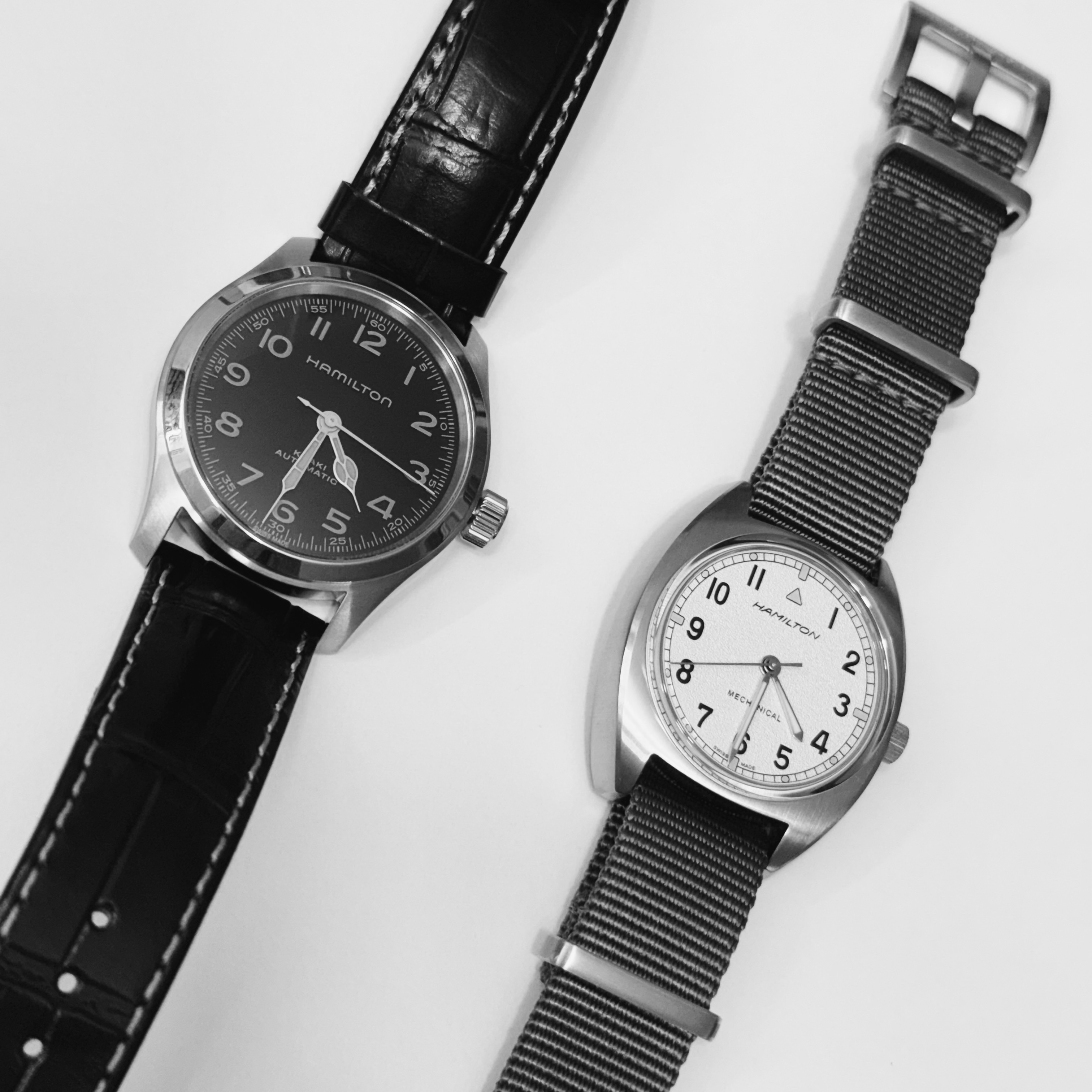 Hamilton Khaki Field Murph 38mm Automatic Stainless Steel Leather Black, Hamilton Khaki Aviation Pilot Pioneer Mechanical Pin Buckle Silver 착용 스타일