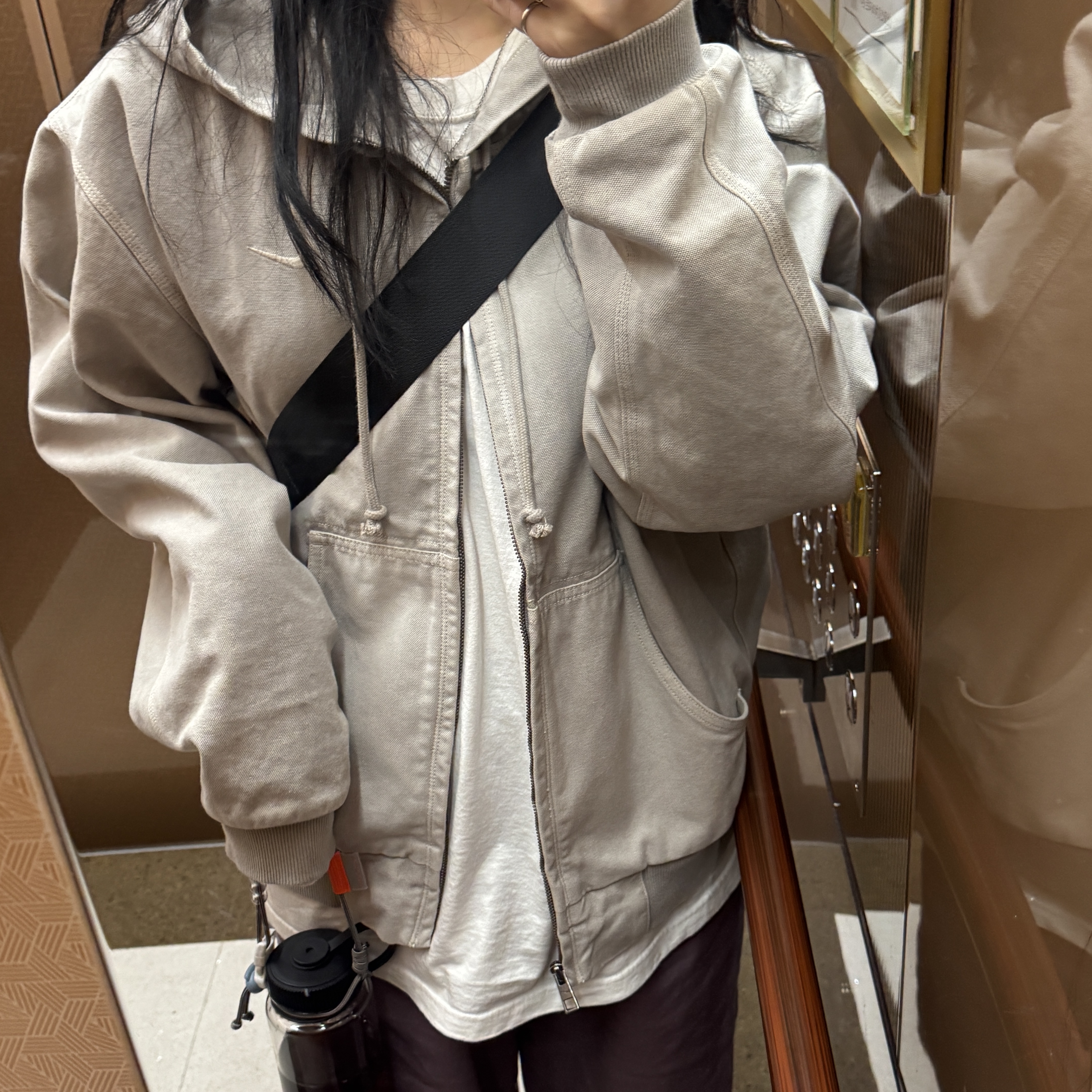 Nike Life Full-Zip Unlined Jacket Light Iron Ore - Asia 착용 스타일