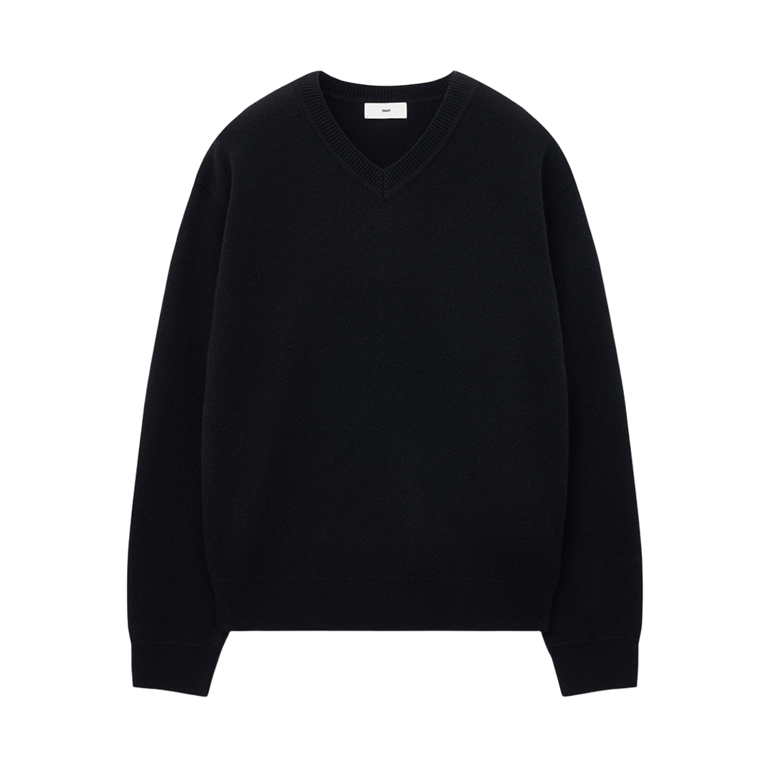 TNSW5F108BK TNGT Cashmere Blended V-Neck Knit Top Black