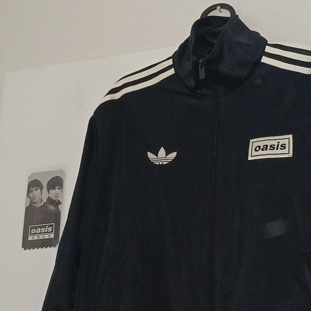 Adidas x Oasis Tour Firebird Track Top Black - US Sizing 착용 스타일