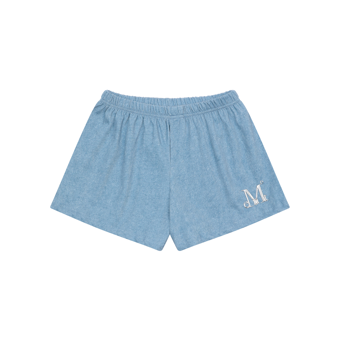 P0000BBY MUCENT Slap Pigment Washing Metal Logo Set Up Shorts Pigment Blue