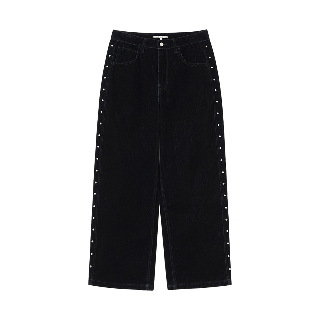 ML595BLK Millo Archive Ser Velvet Denim Pants Black