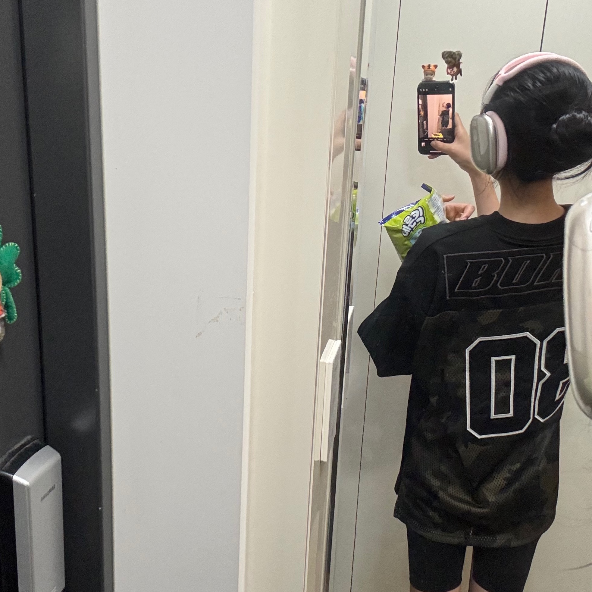 BORN TO WIN 08 Rugby Jersey T-Shirts Black Camo 착용 스타일