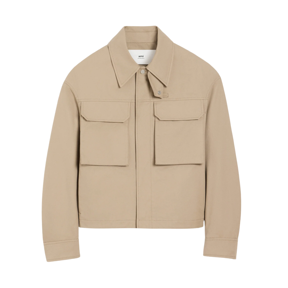 아미 베이지 코튼 워커 재킷 화이트 커피(Ami Beige Cotton Worker Jacket White Coffee)