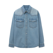 TNGT Western Denim Shirt Washed Blue