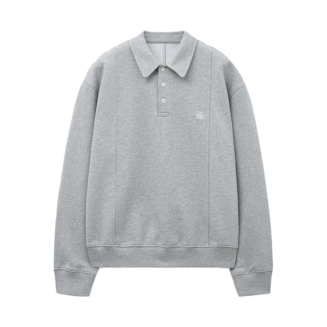 티엔지티 자수 로고 폴로 스웨트셔츠 그레이(TNGT Embroidery Logo Polo Sweatshirt Grey)