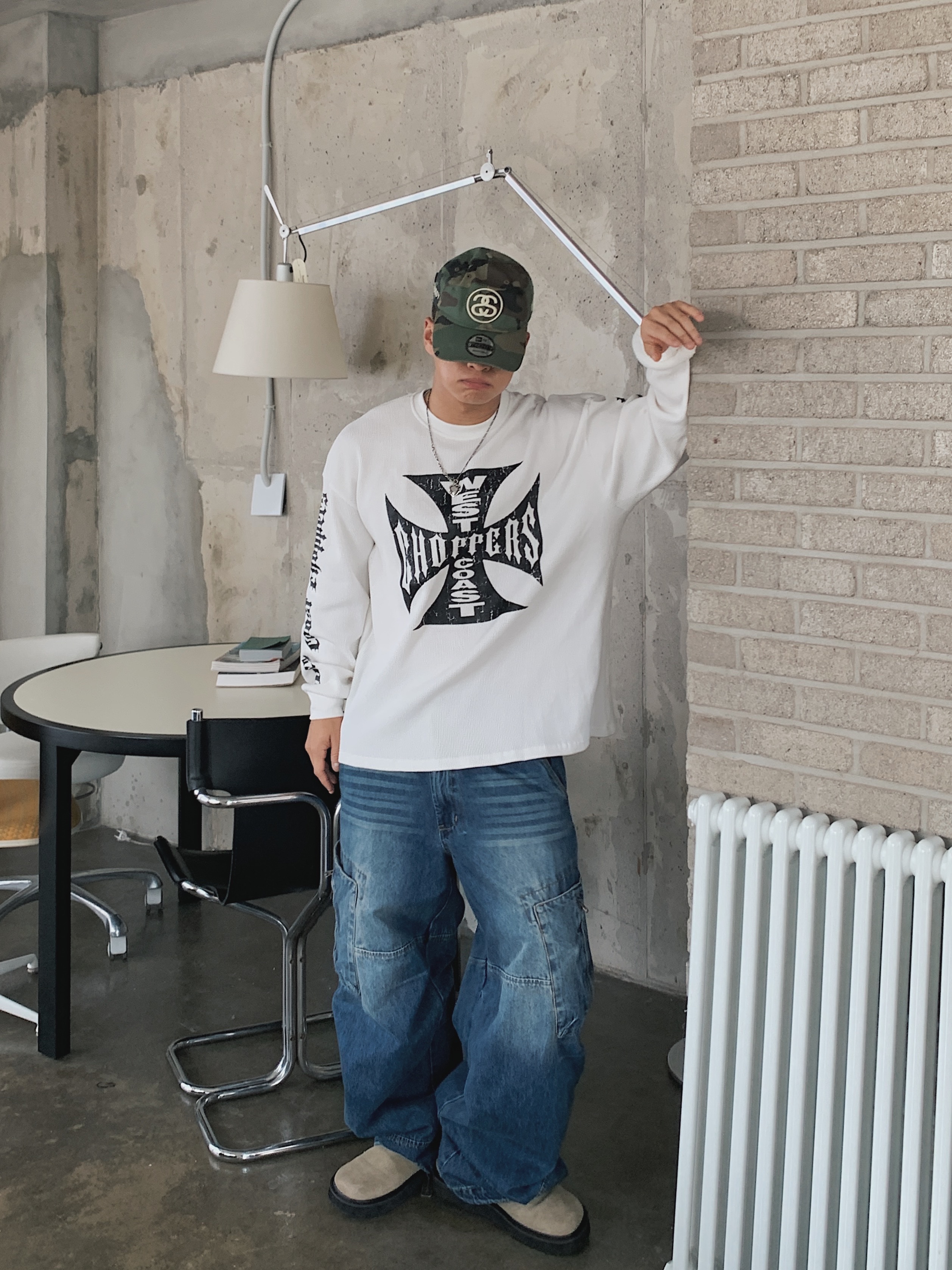 Stussy New Era 9twenty Basic Trucker Woodland Camo 착용 스타일