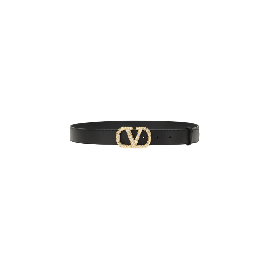 T0SM9QWGBBK (W) Valentino Vlogo Signature Leather Belt Black