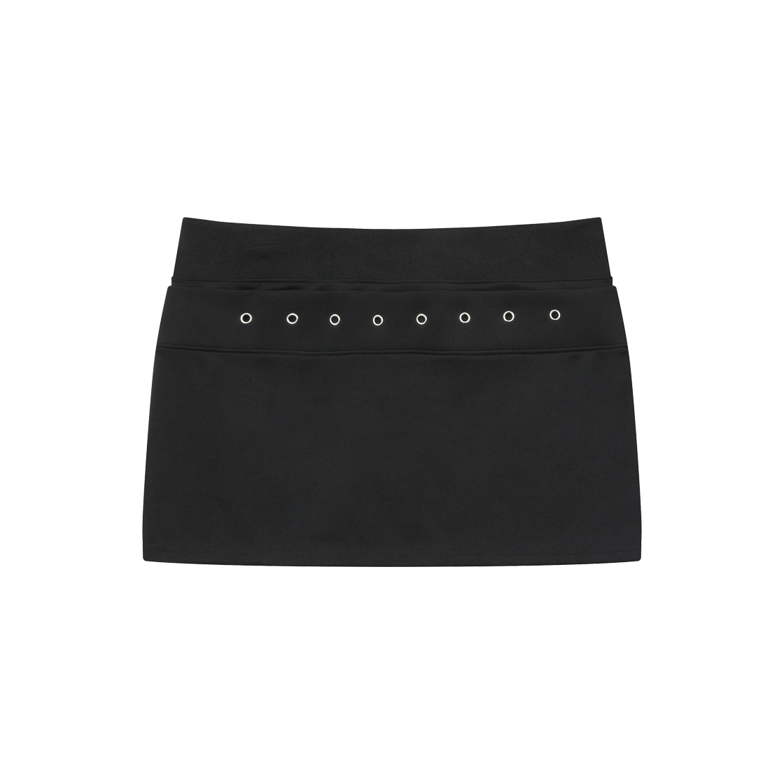 무센트 스트리아 펀칭 아일렛 밴딩 미니 스커트 (2컬러) 블랙(MUCENT Stria Punching Eyelet Banding Mini Skirt (2Color) Black) - 2