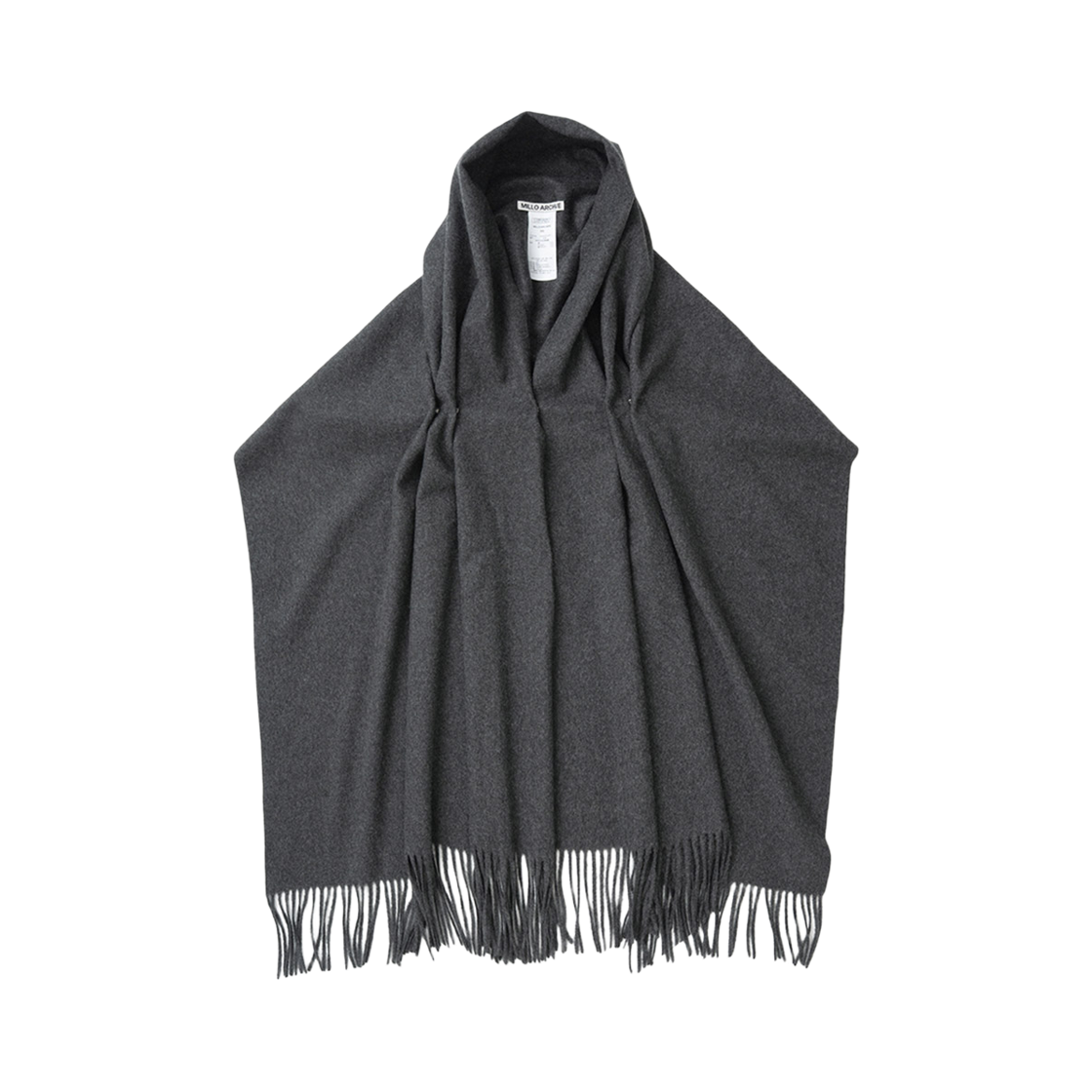 ML633CHA Millo Archive Three Way Double Snap Drape Muffler Charcoal