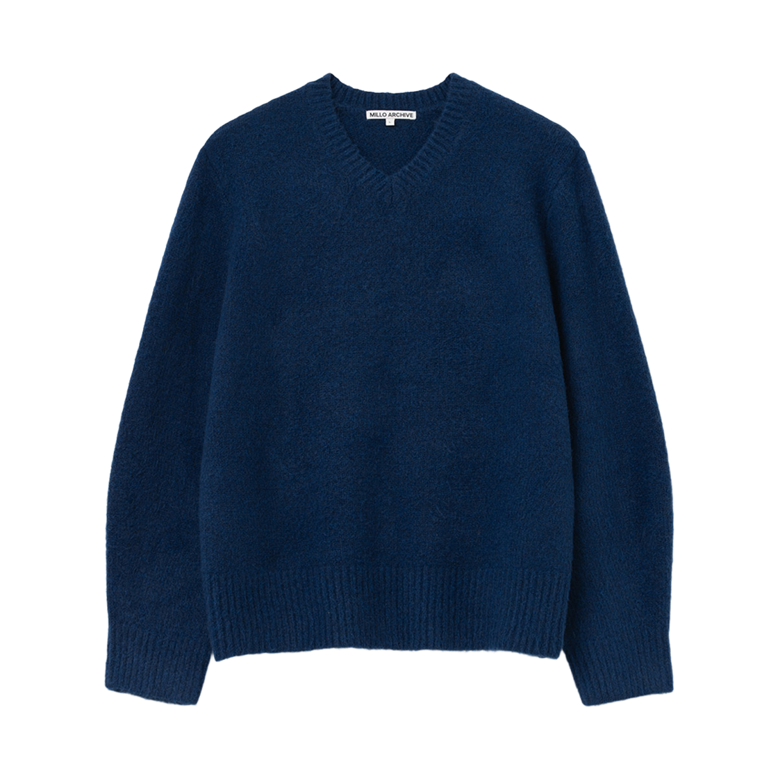 밀로 아카이브 크롭 실루엣 브이넥 니트 딥 블루(Millo Archive Crop Silhouette Vneck Knit Deep Blue)