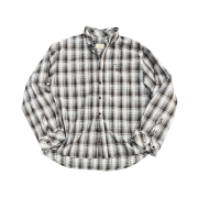 Undermycar MU.137 Circle Logo Basic Long Sleeve Check Shirts White Brown