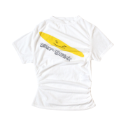 Kapital Sheer Jersey Gathered T-Shirt Dirty Shrink Pt White