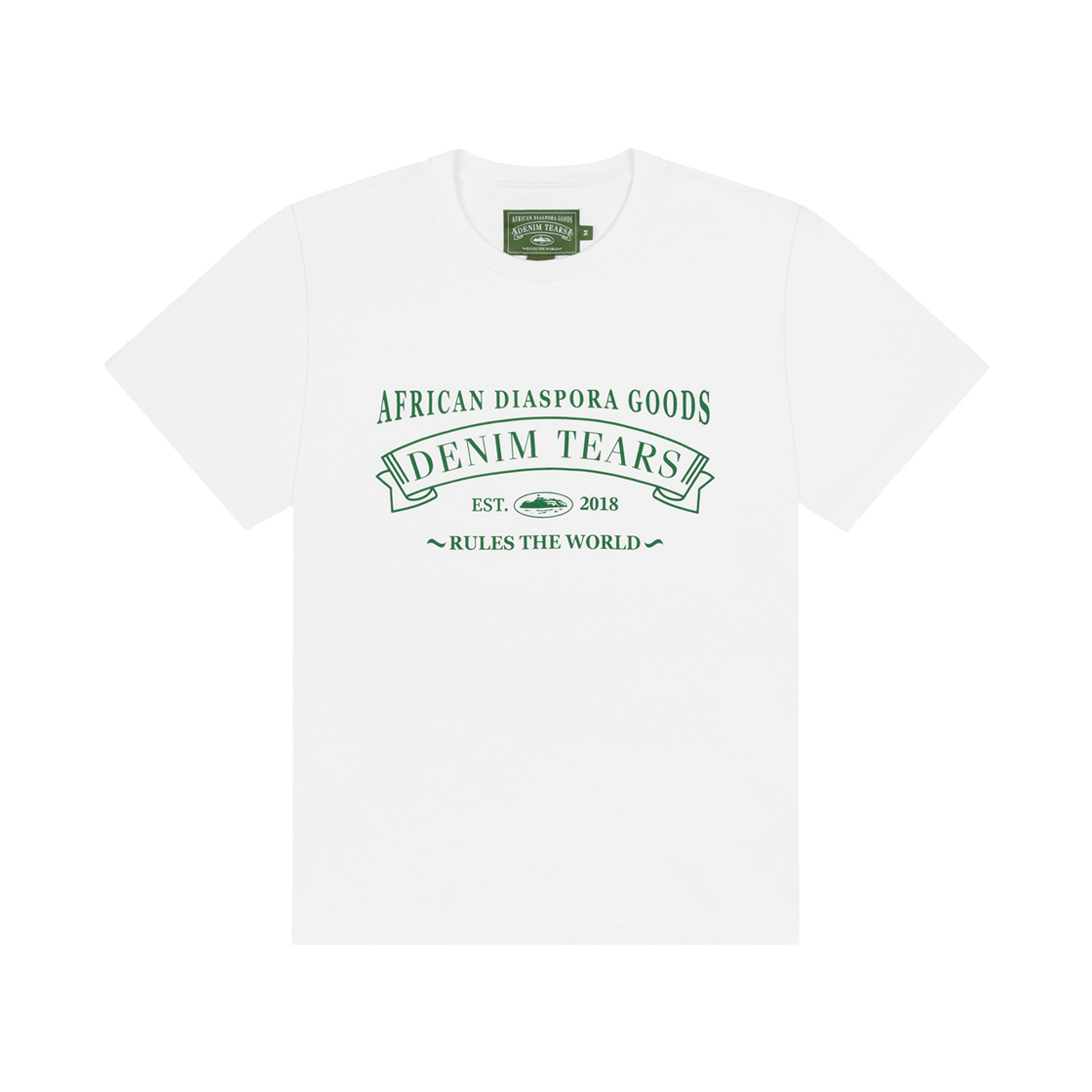 데님 티어스 x 코르테이즈 ADG 티셔츠 화이트(Denim Tears x Denim x Corteiz ADG T-Shirt White) - 1