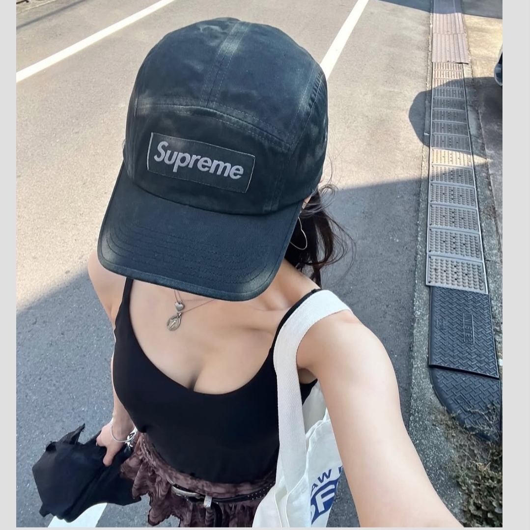 Supreme Overdyed Camp Cap Navy - 25FW 착용 스타일