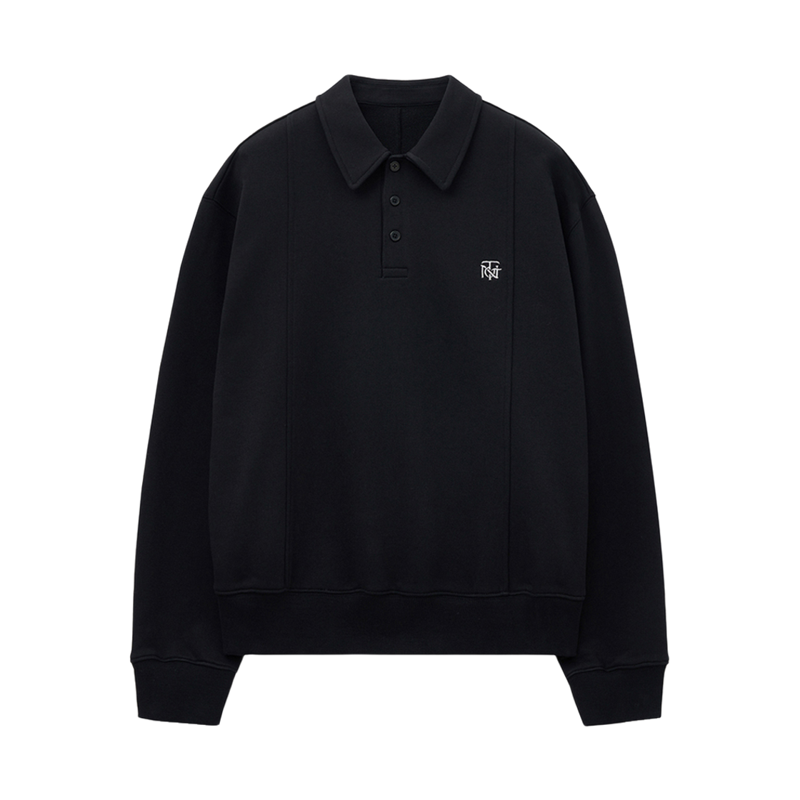 티엔지티 자수 로고 폴로 스웨트셔츠 블랙(TNGT Embroidery Logo Polo Sweatshirt Black)