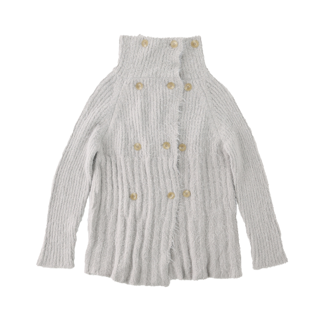 울리카 상투스 우먼 버튼 니트 가디건 라이트 그레이 - 25FW(Ulika Sanctus Women Buttoned Knit Cardigan Light Grey - 25FW)