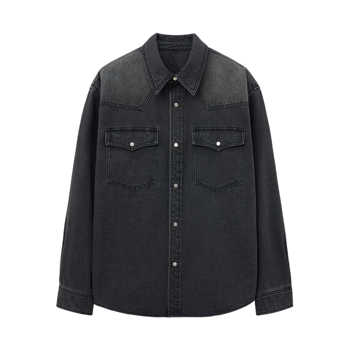 TNSH5F106G2 TNGT Western Denim Shirt Washed Grey