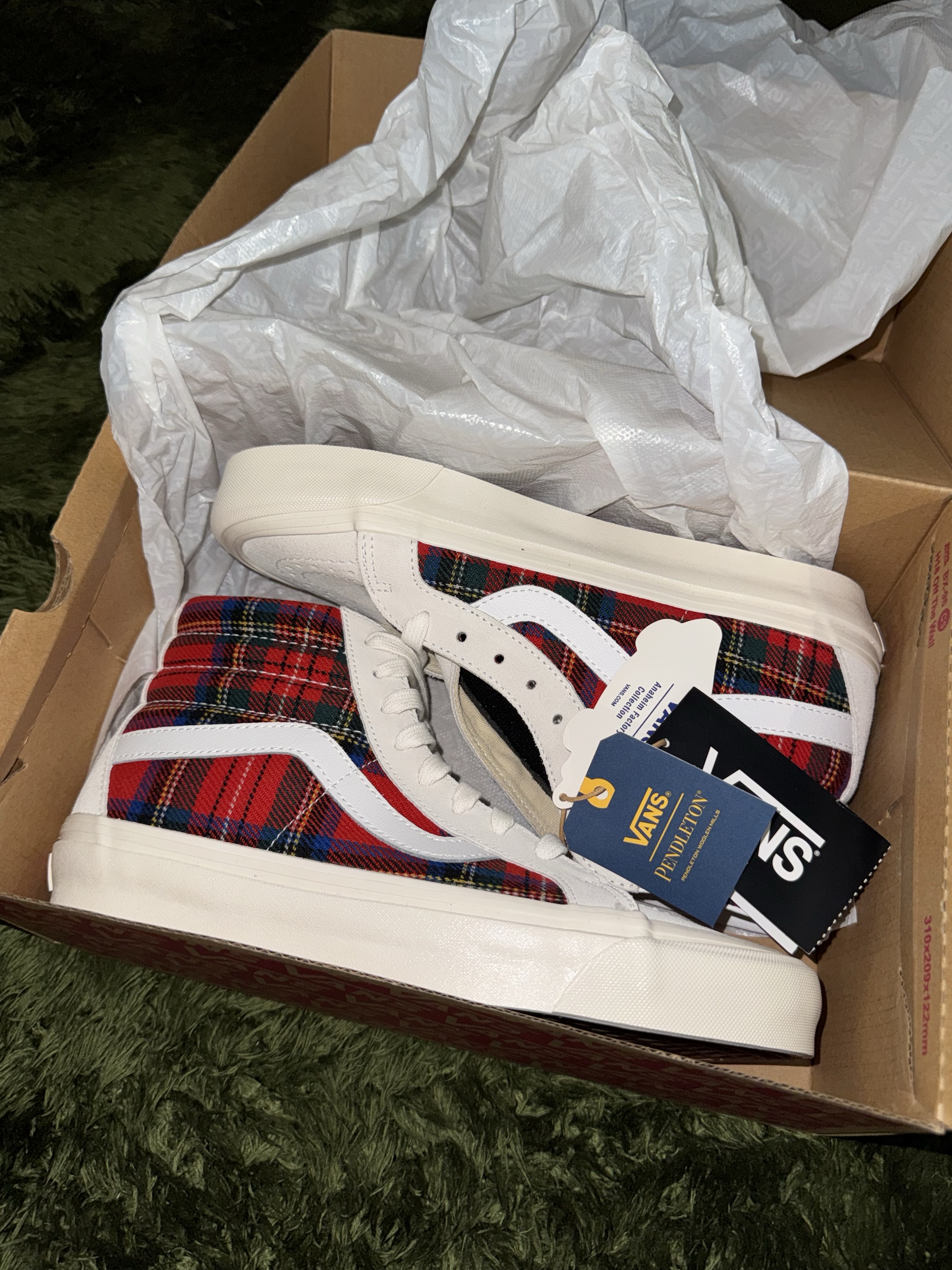Vans Sk8-Hi 38 DX Anaheim Factory Pendleton Royal Stewart Tartan 착용 스타일 - 7