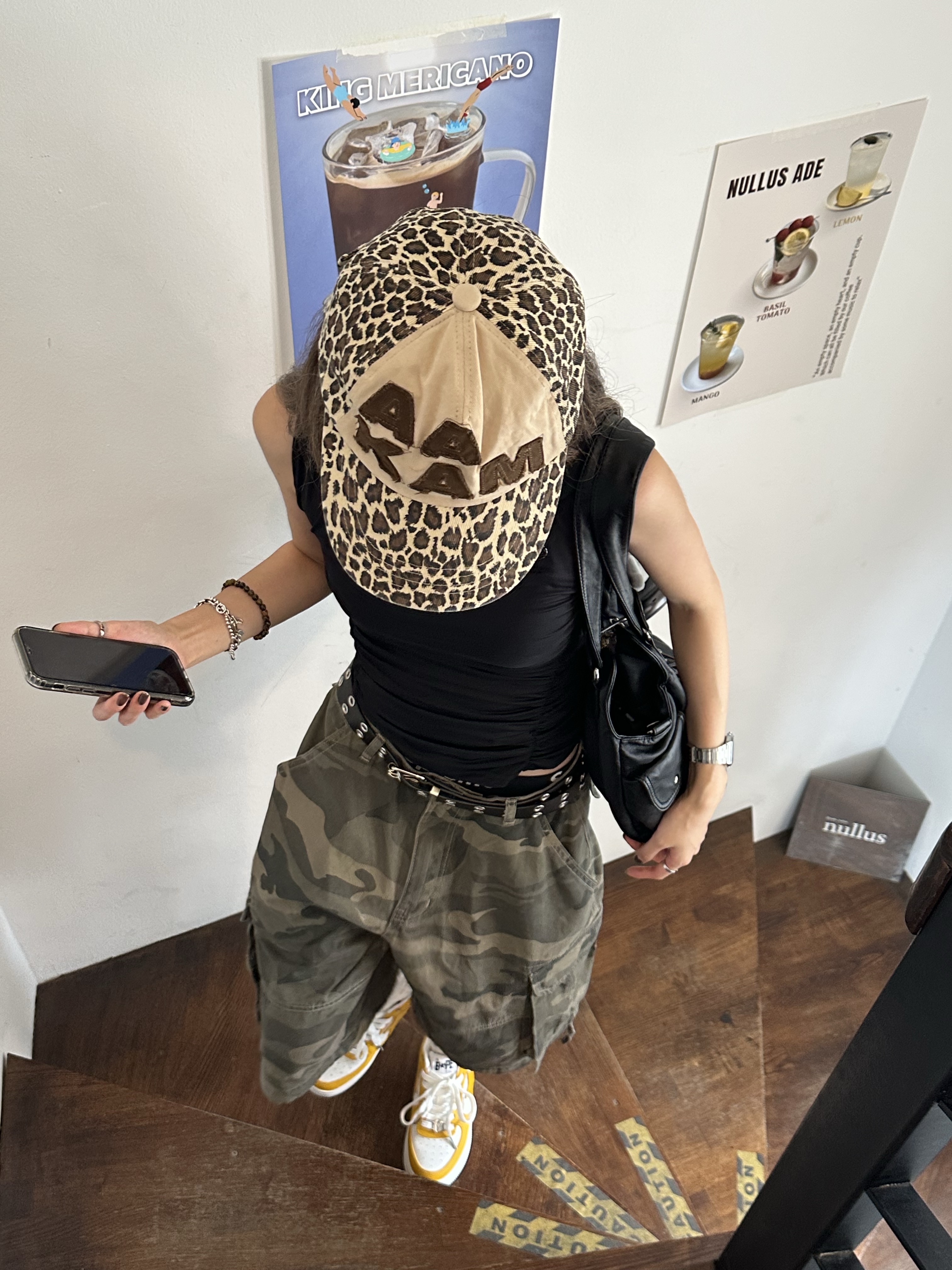(W) BAPE Sta #3 Orange, Human Made Heart Necklace Red 착용 스타일 - 4