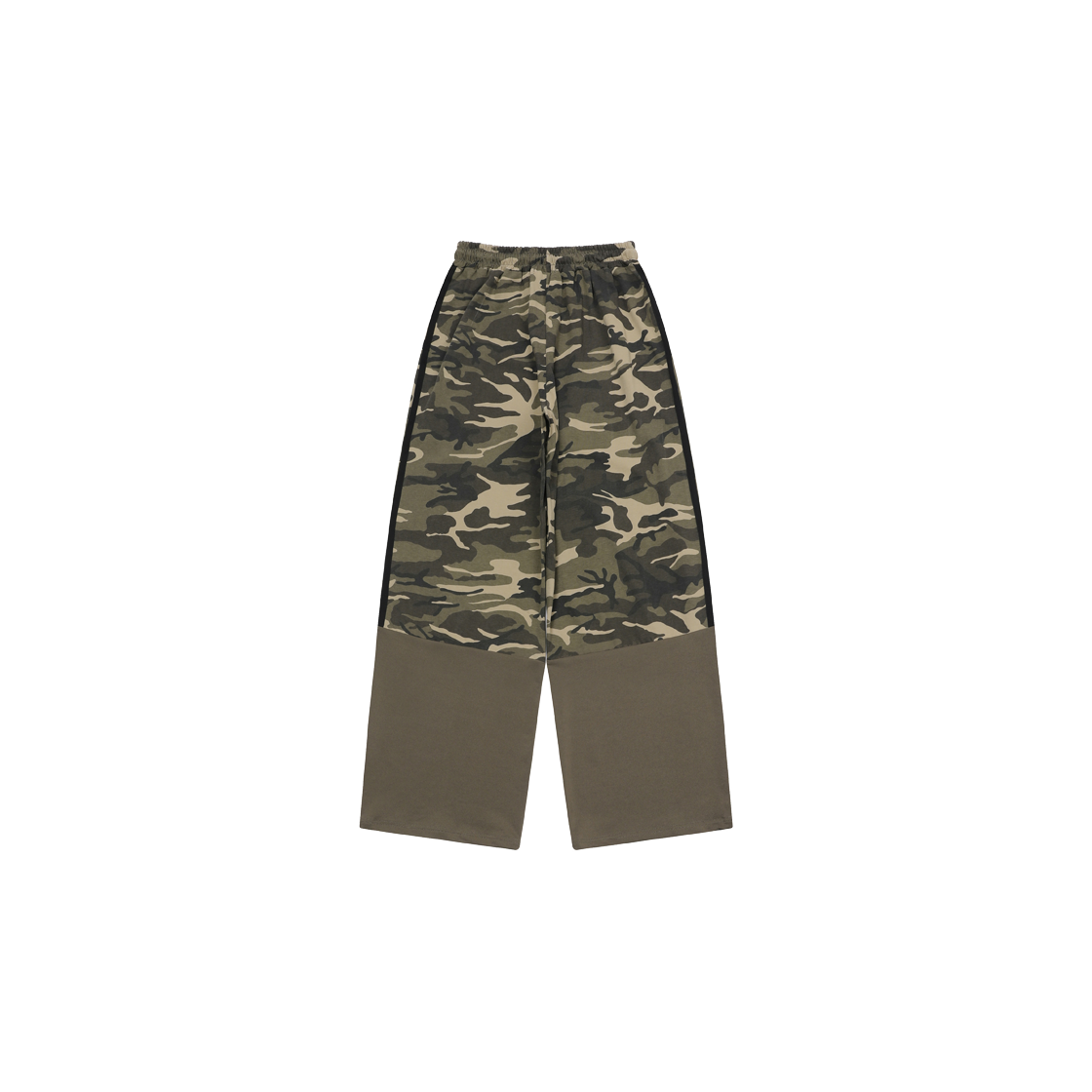 무센트 모브 셋업 메탈 로고 카모 배색 와이드 밴딩 팬츠 카키(MUCENT Move Set-Up Metal Logo Camo Wide Banding Pants Khaki) - 2
