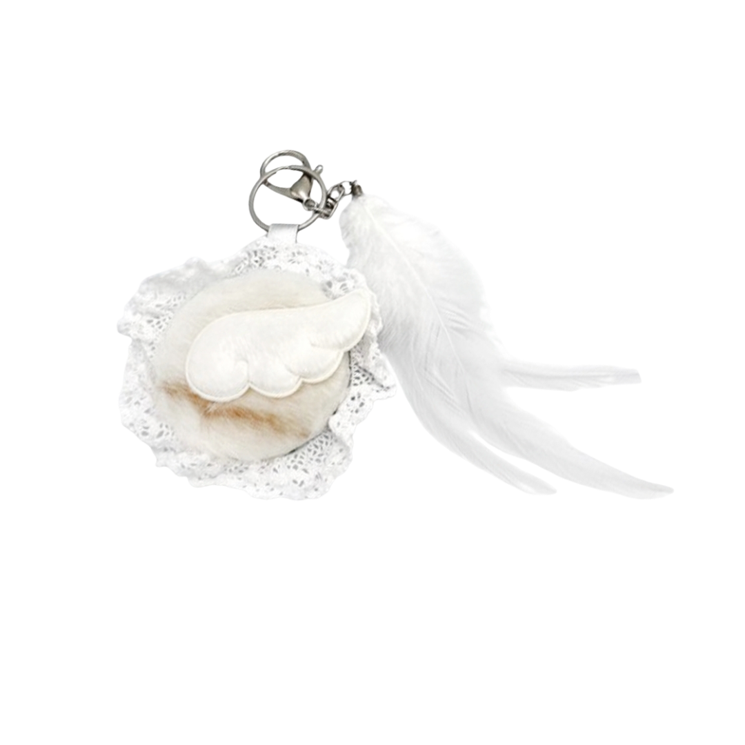 플라티늄메이드 날개 거울 키링 - 화이트(Platinum.made Wings mirror keyring- White)