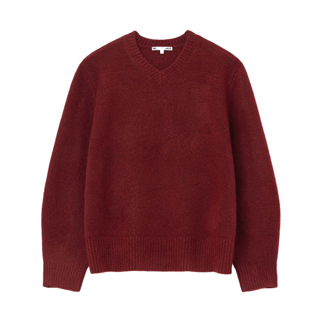 밀로 아카이브 크롭 실루엣 브이넥 니트 레드(Millo Archive Crop Silhouette Vneck Knit Red)