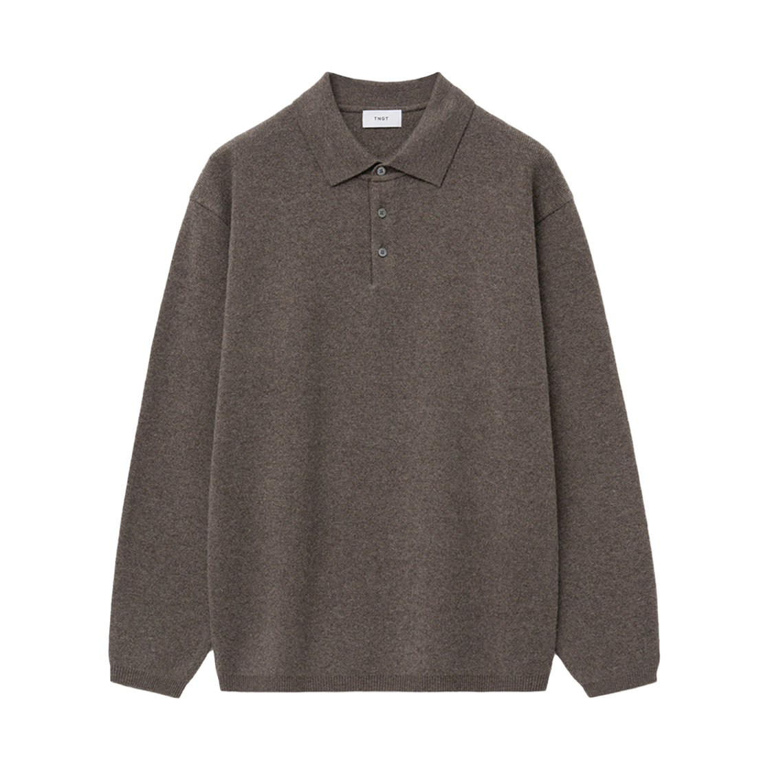 TNSW5F110W2 TNGT Essential Polo Knit Top Brown