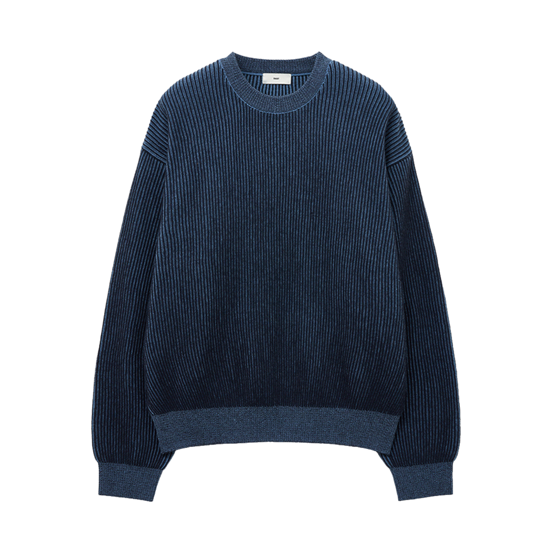 TNSW5F113B2 TNGT Contrast Ribbed Knit Top Vintage Navy