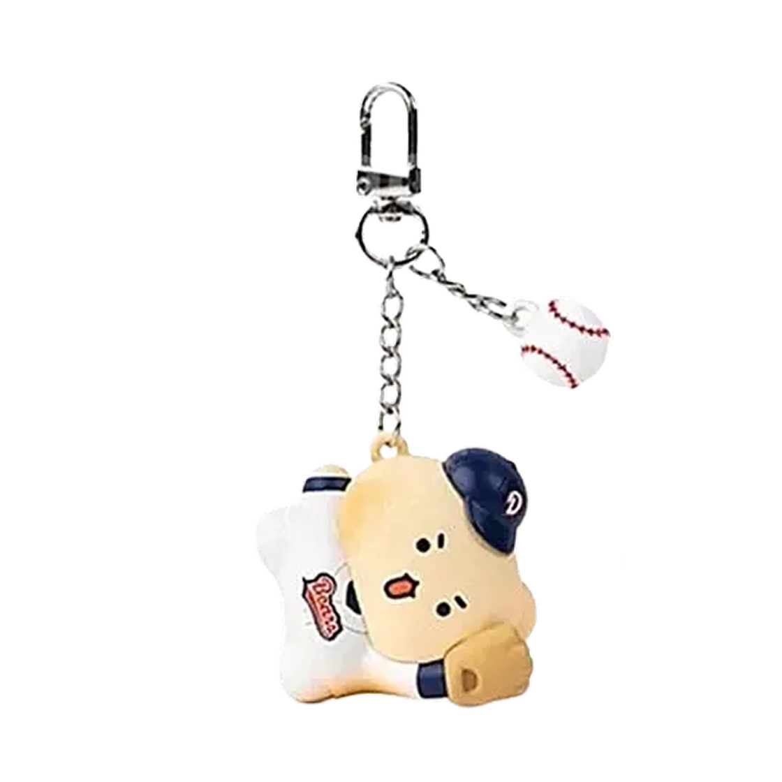 두산 베어스 x 망그러진곰 피규어 키링 호수비 망곰(Doosan Bears x Manggeojin Bear Figure Keyring-Defensive Master Manggom)