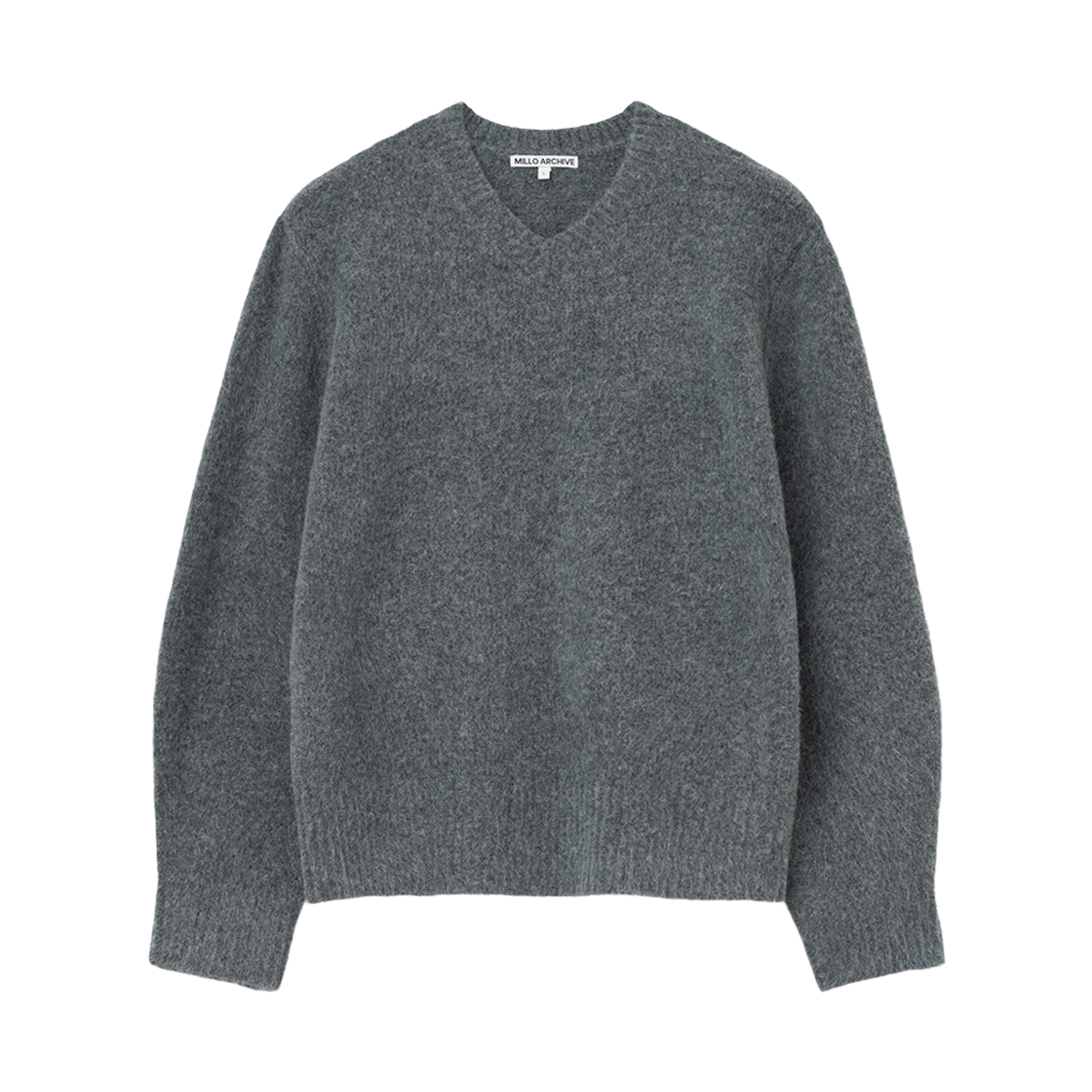 ML663CHA Millo Archive Crop Silhouette Vneck Knit Charcoal
