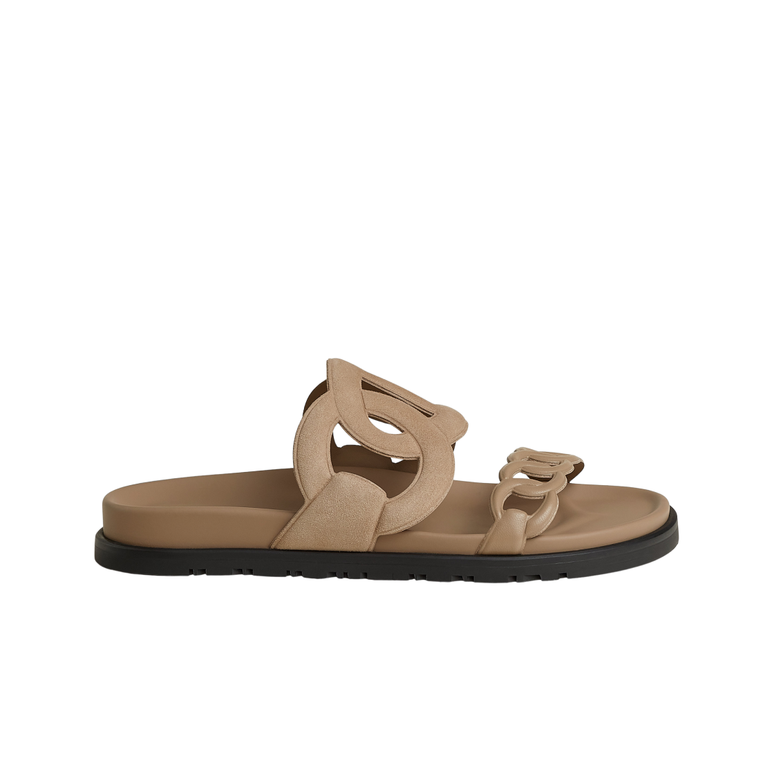 H252028ZC9 (W) Hermes Extra Sandal Suede Goatskin Nappa Leather & Beige Sable
