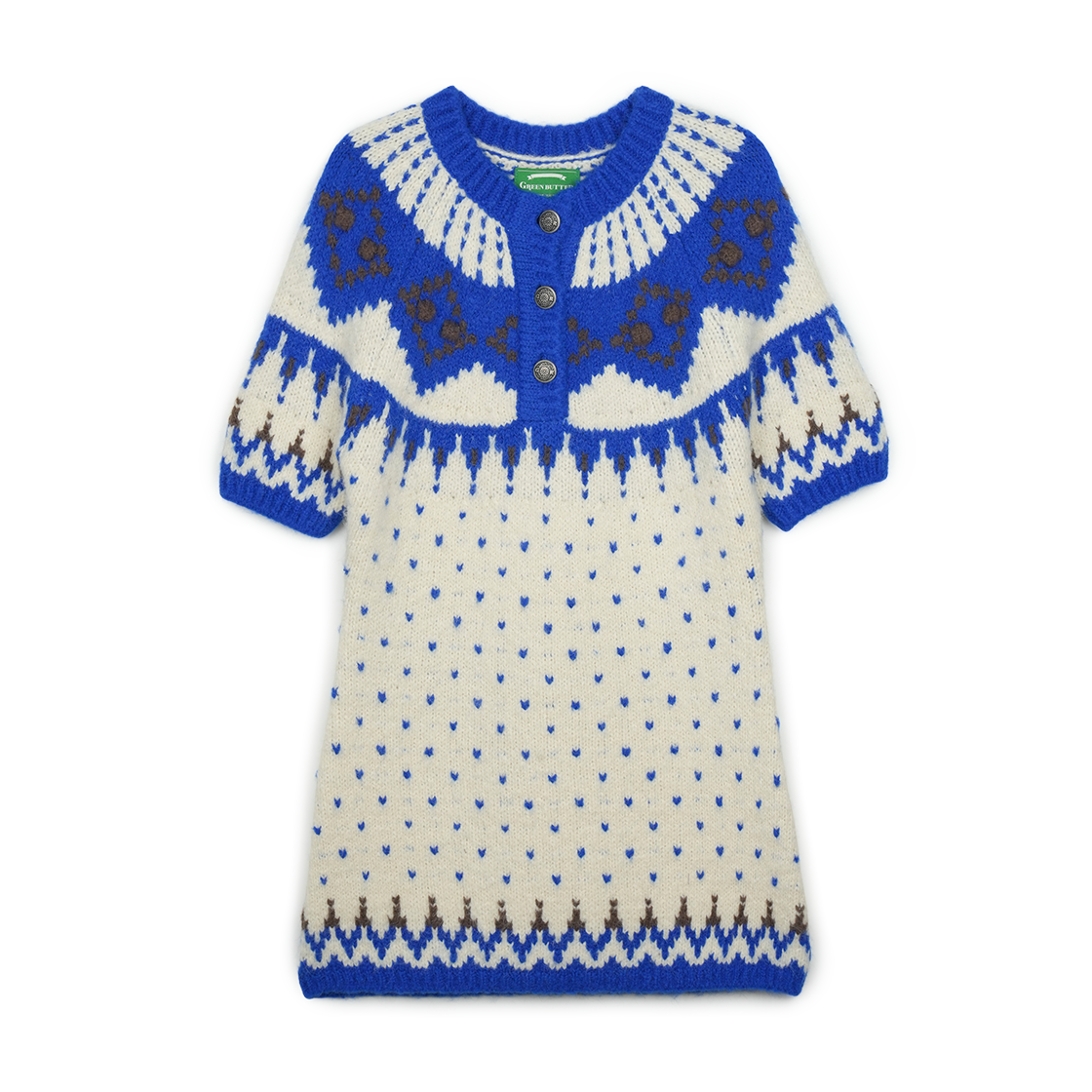 그린버터 알파카 노르딕 드레스 아이보리