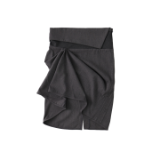Ulika Sanctus Women Brace Unbalance Skirt Charcoal - 25FW