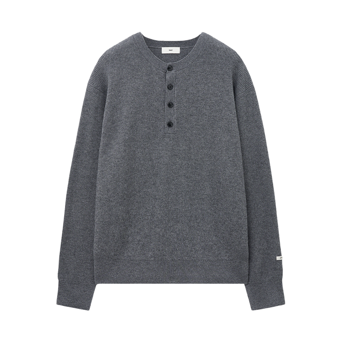 TNSW5F109G2 TNGT Oversize Rib Henley Neck Knit Grey