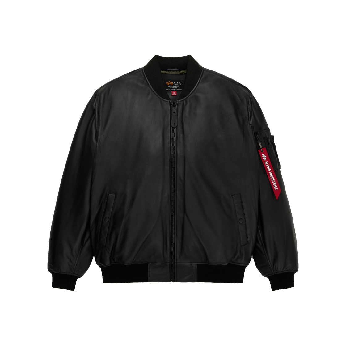 알파 인더스트리 레더 MA-1 플라이트 자켓 블랙(ALPHA INDUSTRIES Leather Ma-1 Flight Jacket Black)
