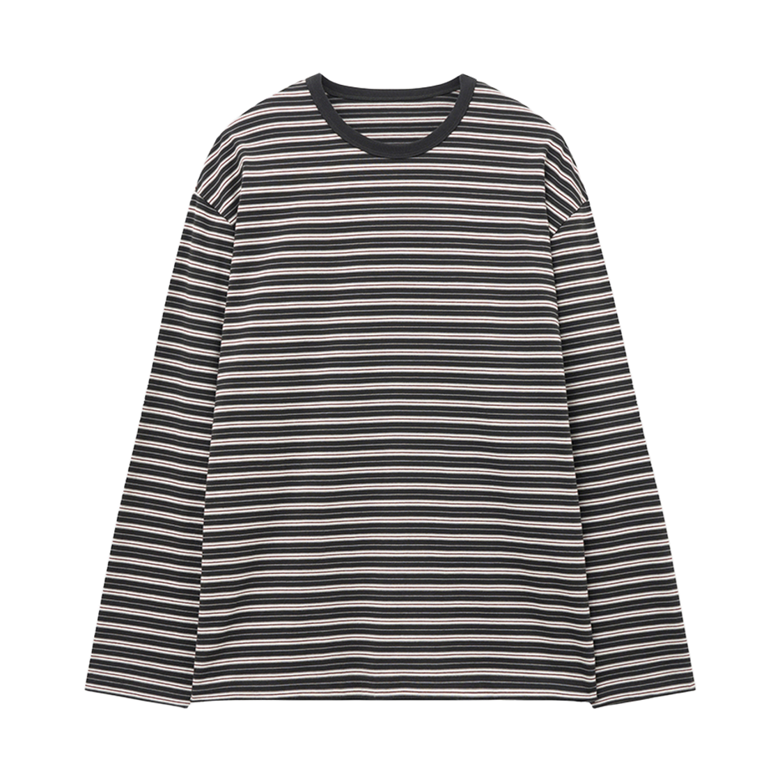 TNTS5F101K2 TNGT Multi Stripe Long Sleeve T-Shirts Khaki