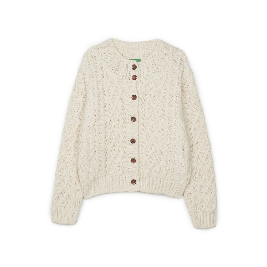 그린버터 헤이즐 케이블 카디건 베이지